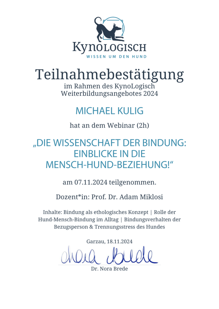 Die Wissenschaft der Bindung beim Hund Kynologisch Michael Kulig